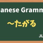 【JLPT N3 Grammar】〜たがる(~tagaru)