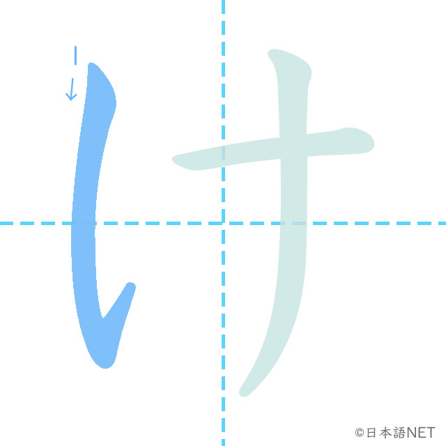 Hiragana「け」 NIHONGO NET