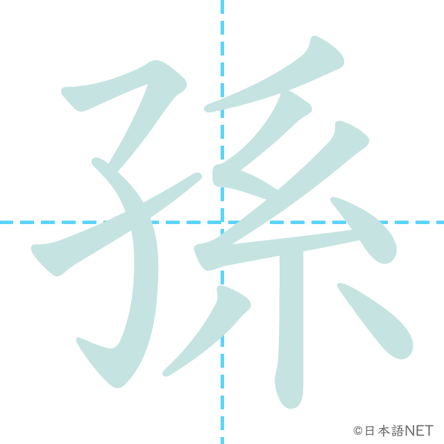 stroke order of 「孫」